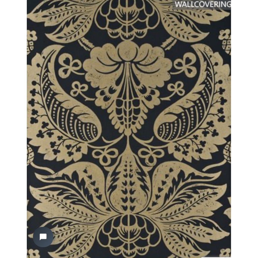 GP & J Baker Perandor Damask Wallpaper Charcoal Gold BW45017/6 Oleander 11 Yards